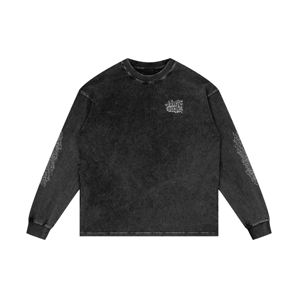 Junk Teens Acid Wash Graffiti Long Sleeve T-Shirt