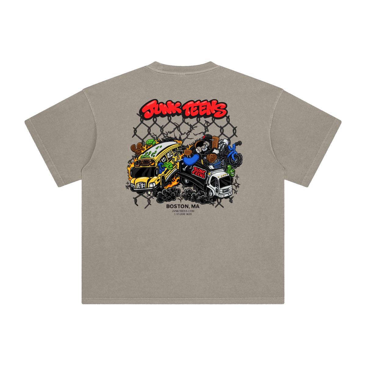 Junk Teens Crew Stone Washed T-Shirt